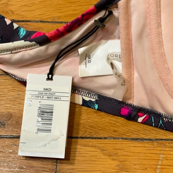 Shade and Shore 38D Floral Halter / Strapless Bikini Top - Picture 4 of 5